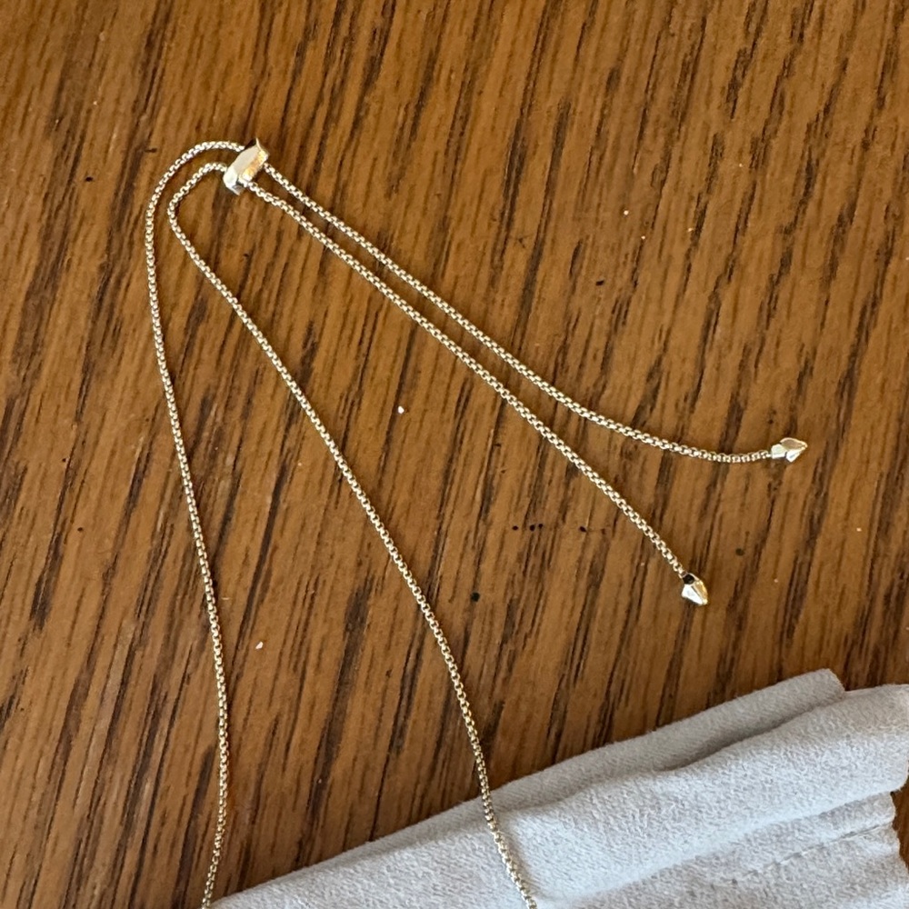 Kendra Scott Clementine Necklace Gold White CZ Adjustable - Picture 3 of 3
